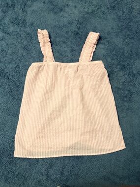 KIKIT Pink Seersucker Ruffle Sleeve Pajama Tank Top Small S